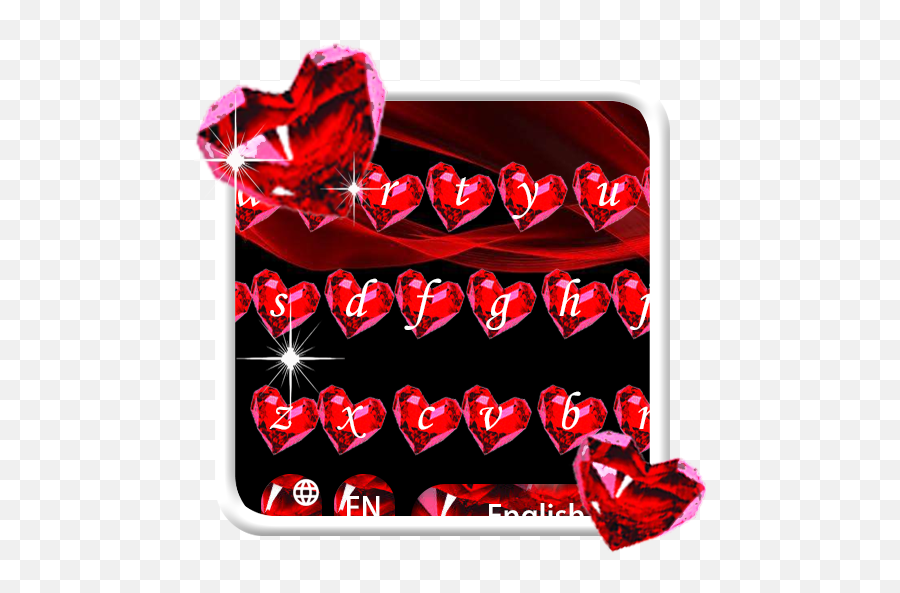 Red Diamond Heart Keyboard - Girly Emoji,Frozen Heart Emoji