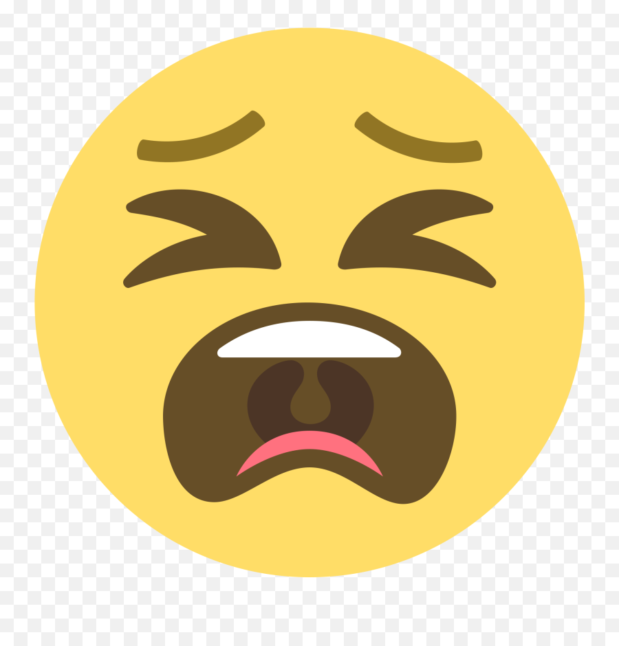Tired Face Emoji Clipart - Yelling Emoji,Tired Smiley Emoticon