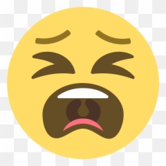 Tired Face Emoji Clipart - Yelling Emoji,Tired Smiley Emoticon