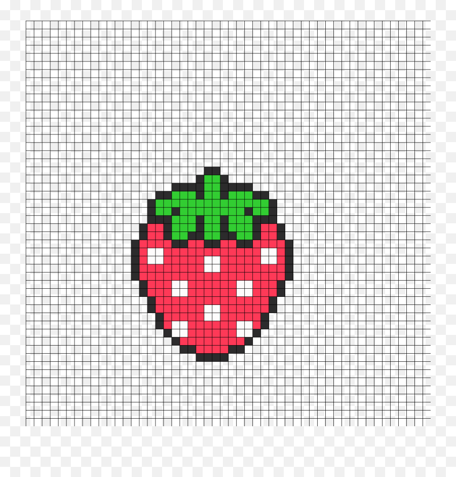 Cute Strawberry Perler Bead Pattern - Kawaii Perler Bead Patterns Emoji,Watermelon Slice Emoji Meaning