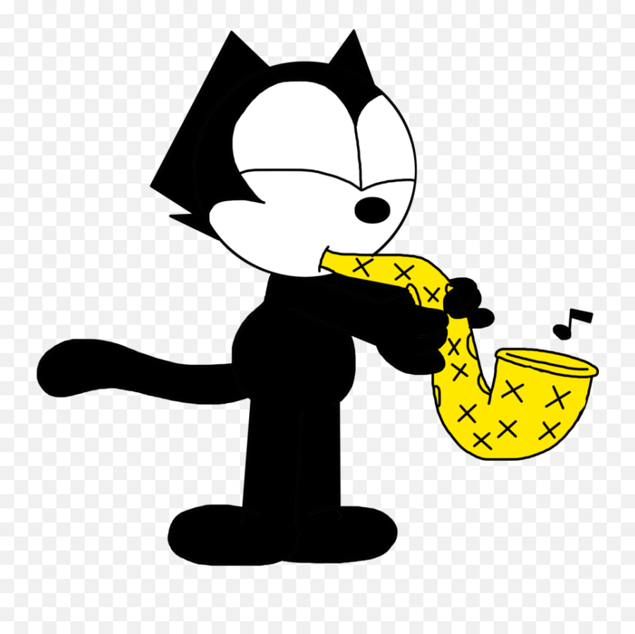 Felix The Cat Saxophone Clipart - Felix The Cat Saxophone Emoji,Saxophone Rabbit Emoji