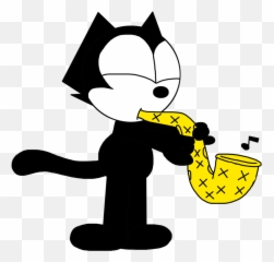 Felix The Cat Saxophone Clipart - Felix The Cat Saxophone Emoji,Saxophone Rabbit Emoji