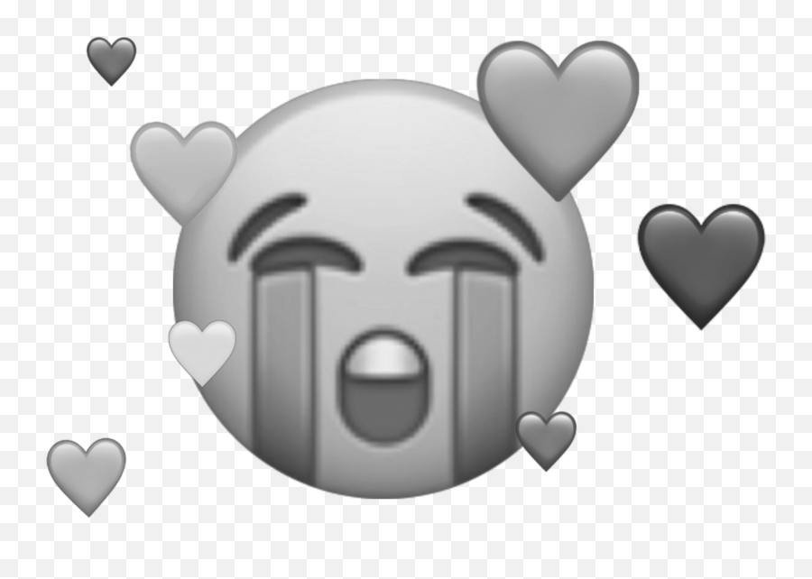Sad Grey Emoji Cry Smiley Heart Sticker By E - Balling Emoji,E Emoji