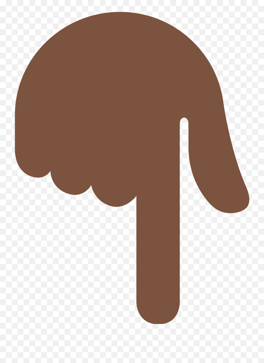 Backhand Index Pointing Down Dark Skin Tone Emoji - Png Emoji Finger Pointing Down,Emoji Black Background