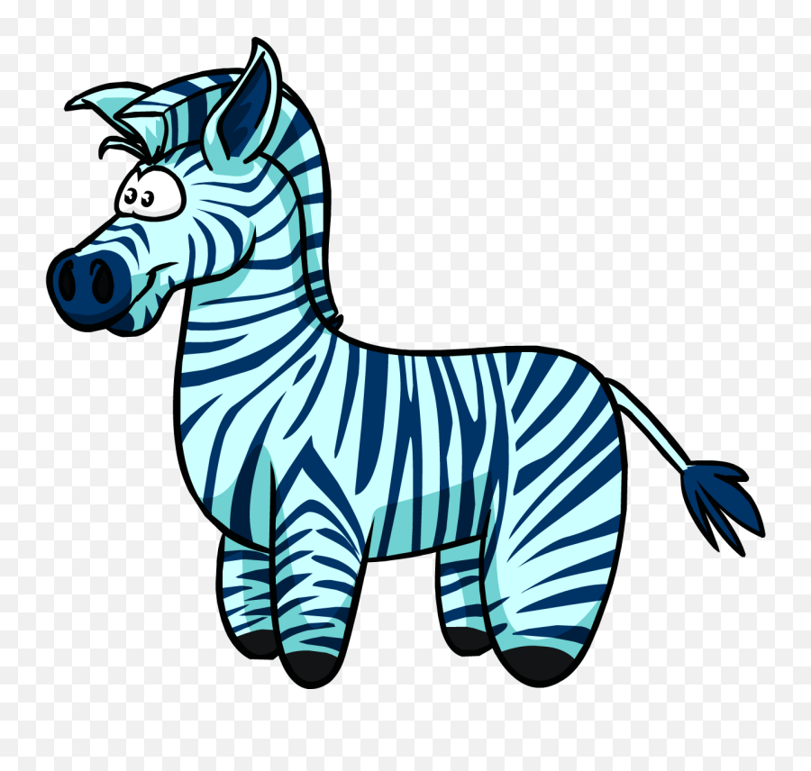 Zebra - Blue Zebra Cartoon Emoji,How To Get Zebra Emojis