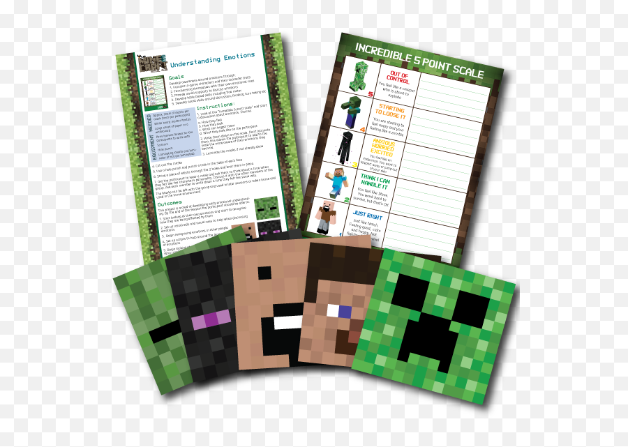 Minecraft 5 Point Scale Emotional Development Pack - Minecraft 5 Point Scale Behaviour Emoji,Emotions With No Breakfast