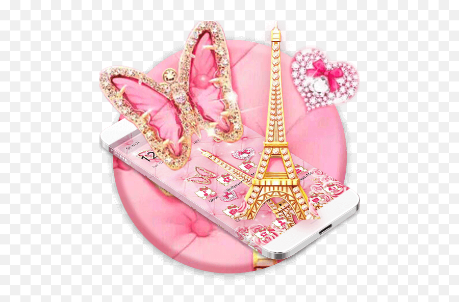 Thème Papillon Rose Eiffel Kitty Pour - For Women Emoji,Blingest Emoji