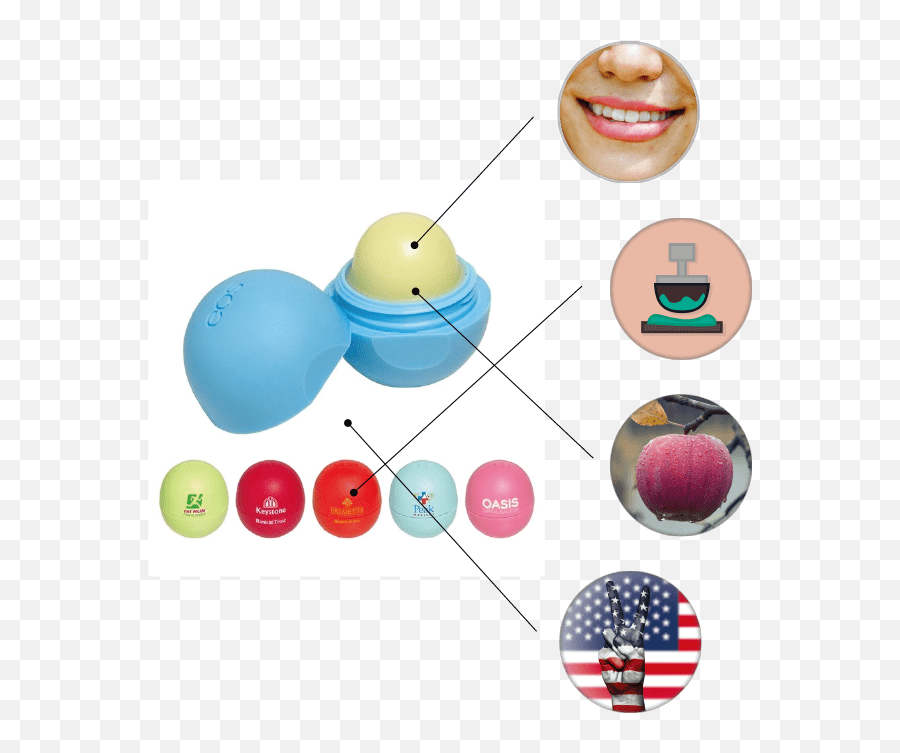 Custom Eos Lip Balm - Promotional Lip Balm At Anypromo 596 Dot Emoji,Lip Balm Emoji Containers