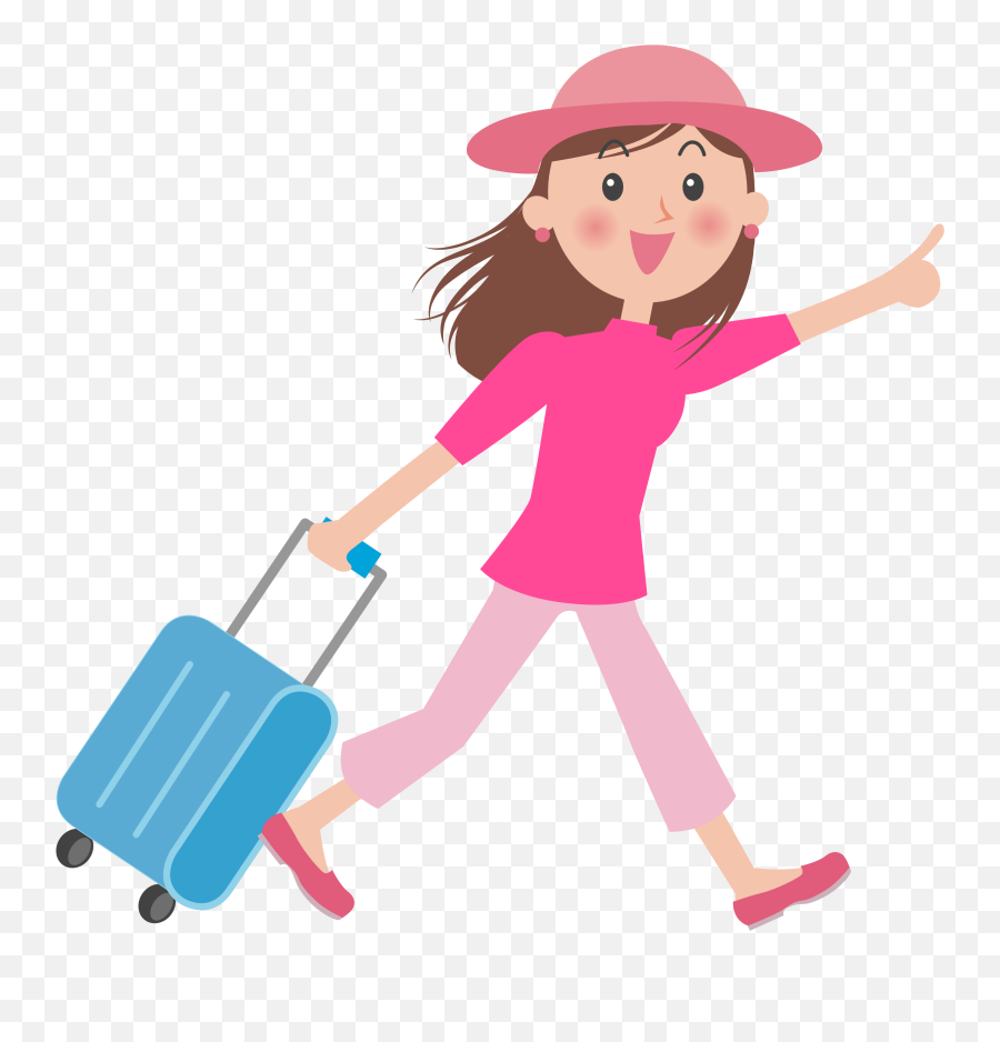 Luggage Clipart Cartoon Luggage Cartoon Transparent Free - Girl With Luggage Clipart Emoji,Luggage Emoji