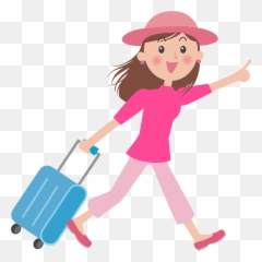 Luggage Clipart Cartoon Luggage Cartoon Transparent Free - Girl With Luggage Clipart Emoji,Luggage Emoji
