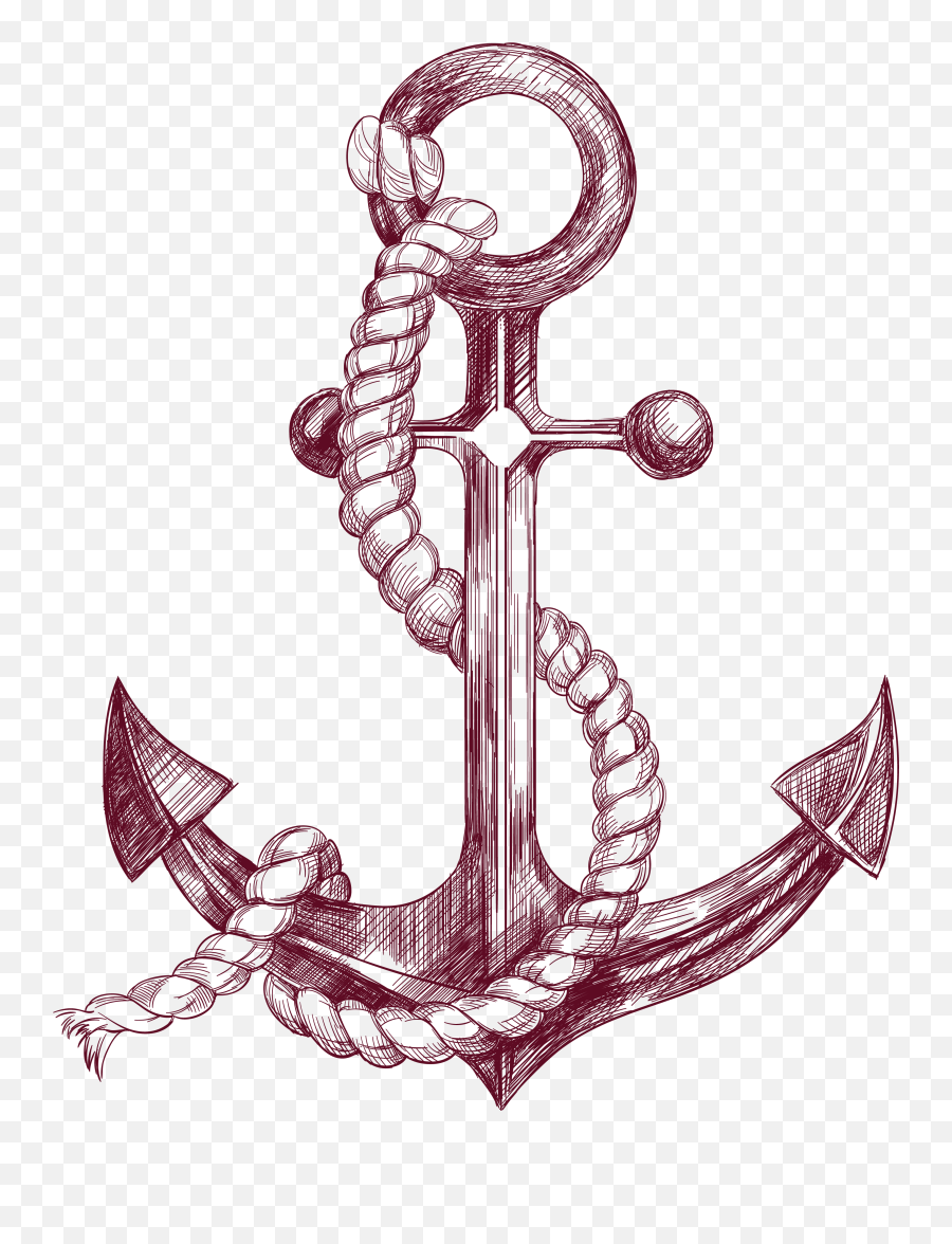 Anchor With Banner Png Realistic Easy - Anchor Sketch Emoji,Nautical Emojis Anchor