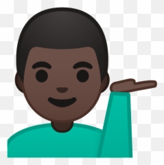 Man Tipping Hand Emoji With Dark Skin - Face On Palm Emoji Png,Sassy Emoji