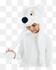 White Polar Bear Plush Headpiece Kids Costume Archieu0027s Emoji,Emotions Bear Mattel Belinda