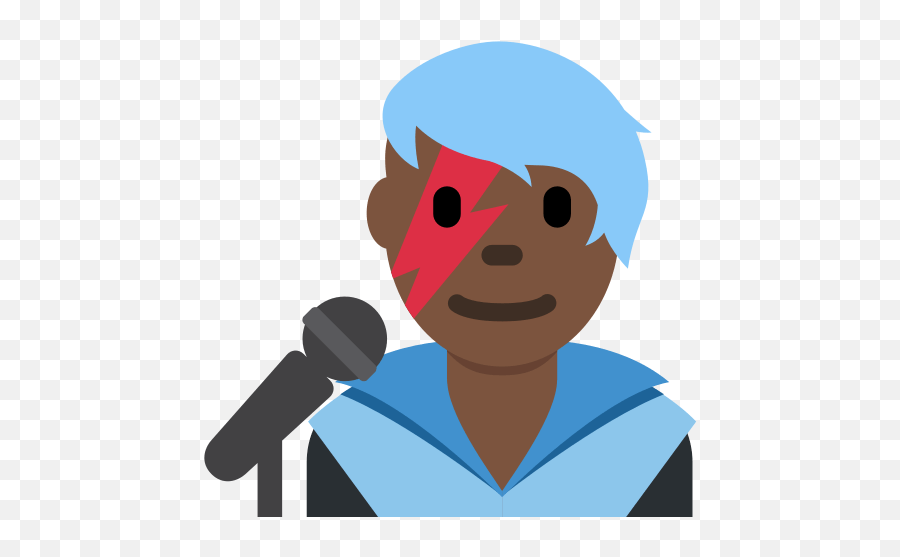 U200d Man Singer Emoji With Dark Skin Tone Meaning And - Lg,Mic Emoji Png