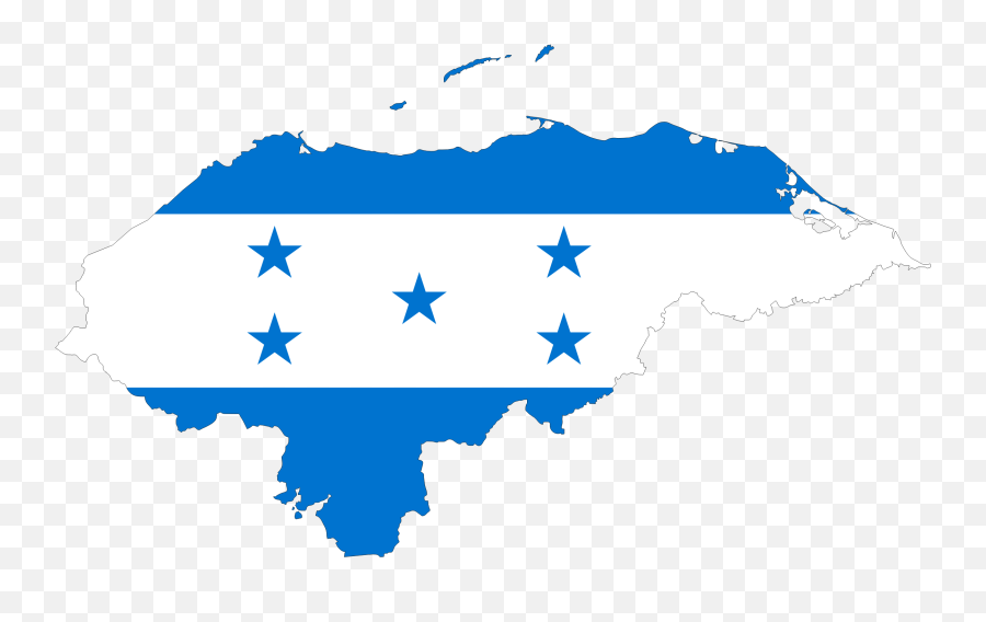 Map Flag Clipart Outline - Honduras Map With Flag Emoji,Colombia Flag Emoji