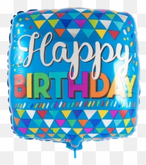 Happy Birthday Clear Swuare Balloon - Square Birthday Balloons Emoji,Diy Emoji Balloons