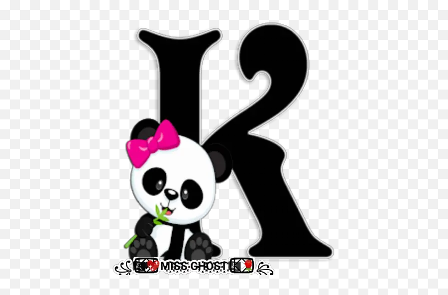 Panda Alphabet Stickers For Whatsapp - Abecedario Letras De Panda Emoji,Emoji De Panda