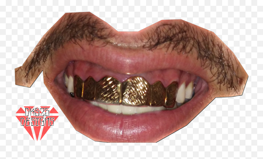 Grill Grillz Gold Teeth Mouth Dk925 - Mouth Grill Png Transparent Emoji,Emoji With Gold Teeth