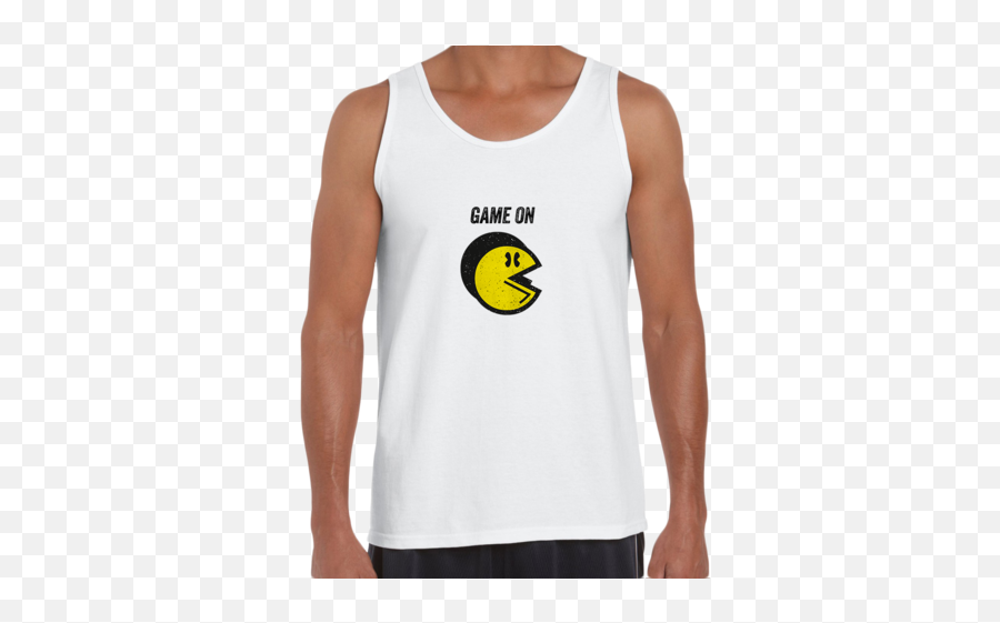 Vintage Pacman Cool Retro 70s 80s Arcade Pc Video Games - White Tank Top For Men Emoji,80s Retro Emoticon