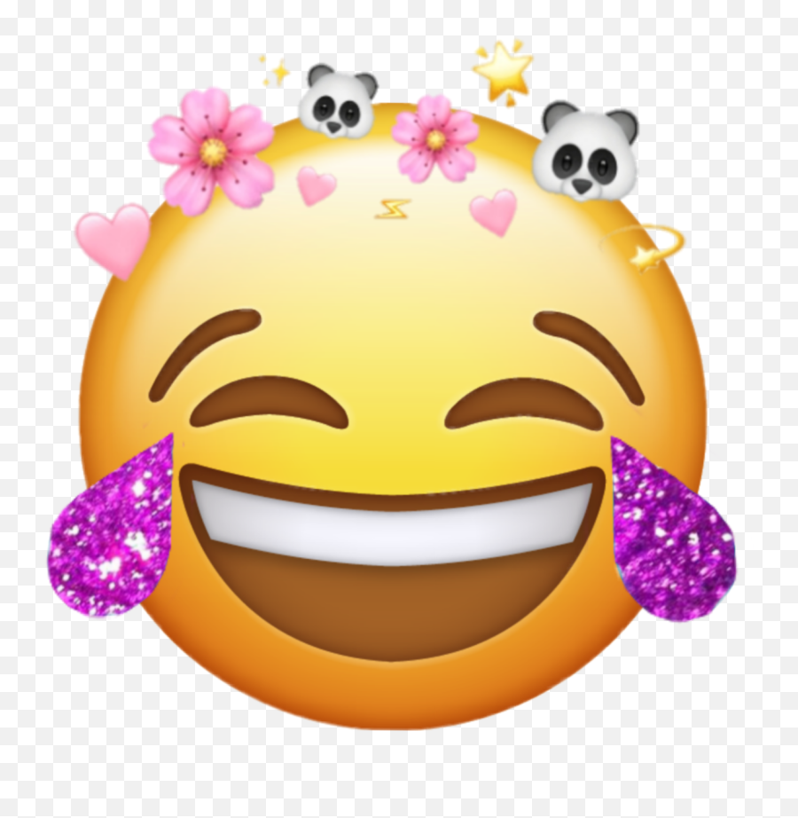 Laugh Cry Glitter Sticker - Joy Emoji Iphone Png,Laugh Cry Emoji
