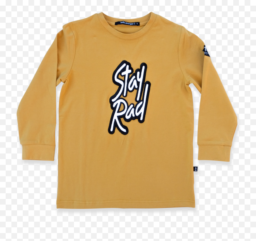 Hello Stranger Stay Rad Long Sleeve Cuff Tee - Boys Tops Long Sleeve Emoji,Biys Graphic Emoji Long Sleeves