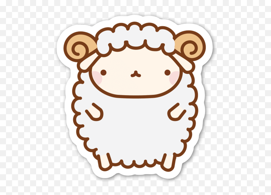 Die Cut Cute Sheep U2013 Stickerapp Shop - Cute Sheep Sticker Emoji,Pixel Sheep Emoticon