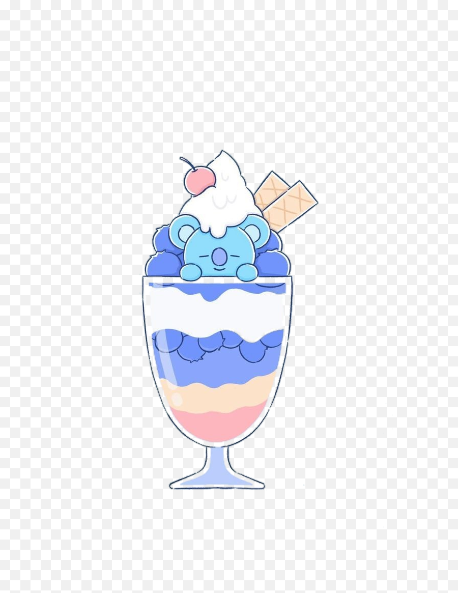 Drink Cute Kwaii Red Blue Icecream Sticker By - Bt21 Food Png Emoji,Kwaii Emojis