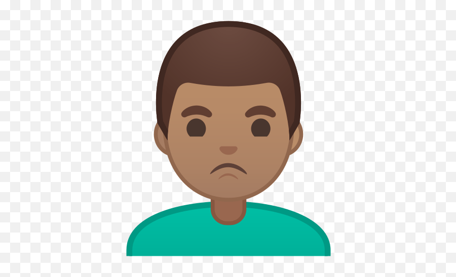 Man Pouting Emoji With Medium Skin Tone - Sad Dark Skin Emoji,Woman Pouting Emoji