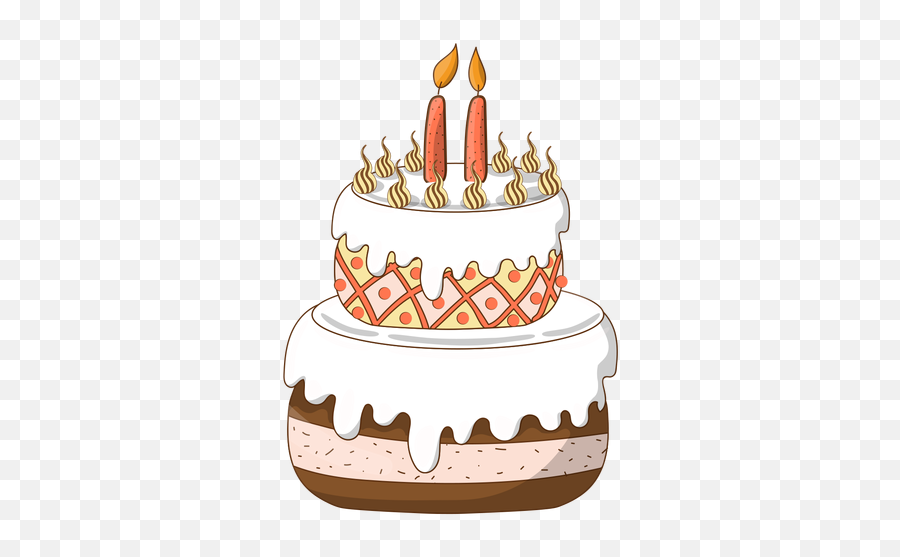 Two Candles Birthday Cake Cartoon Transparent Png U0026 Svg Vector - Transparent Bday Cake Cartoon Emoji,Birthday Cake Emoji Necklace