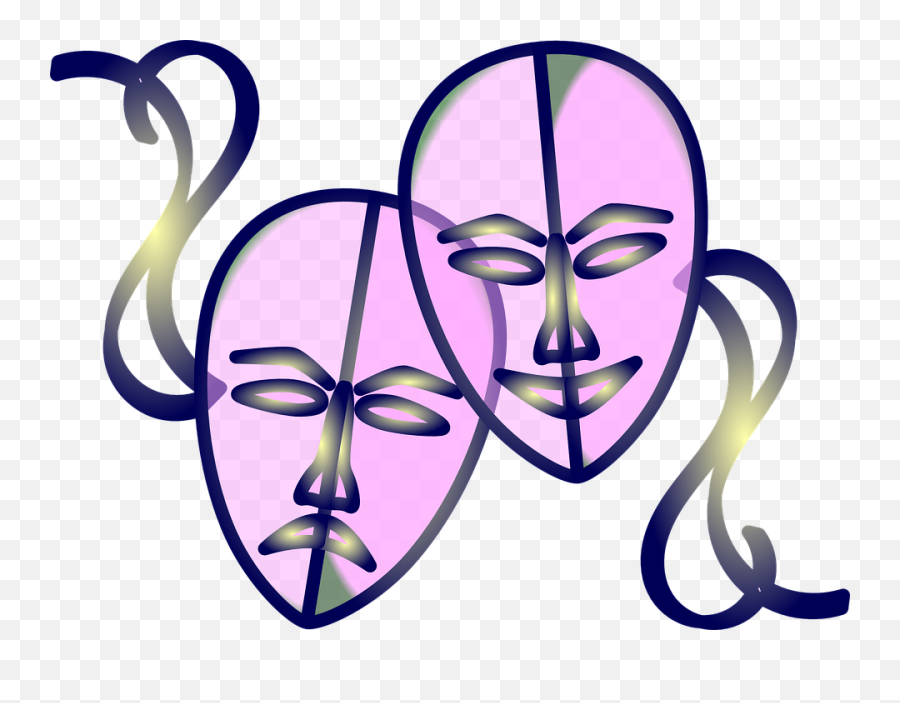 Clip Art Drama Masks - Clipart Best Emoji,Plain Theater Emotion Masks