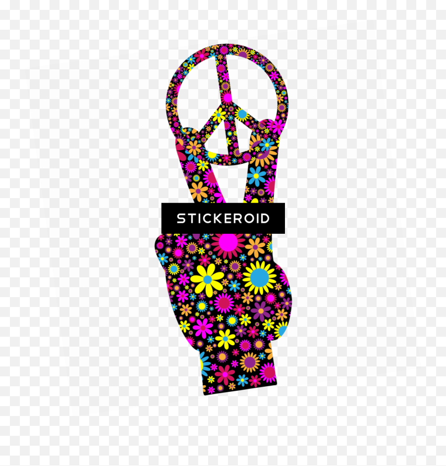 Download Hd Peace Hippie - Floral Peace Hand Sign Fullqueen Dot Emoji,Peace Fingers Emoji