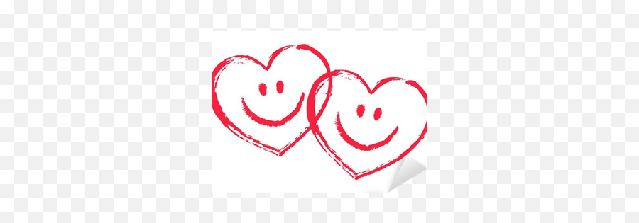 2 Rote Ineinander Verschlungene Smiley - Herzen Vektor Emoji,Cute Love Emoticons For Texting