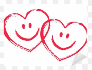 2 Rote Ineinander Verschlungene Smiley - Herzen Vektor Emoji,Cute Love Emoticons For Texting