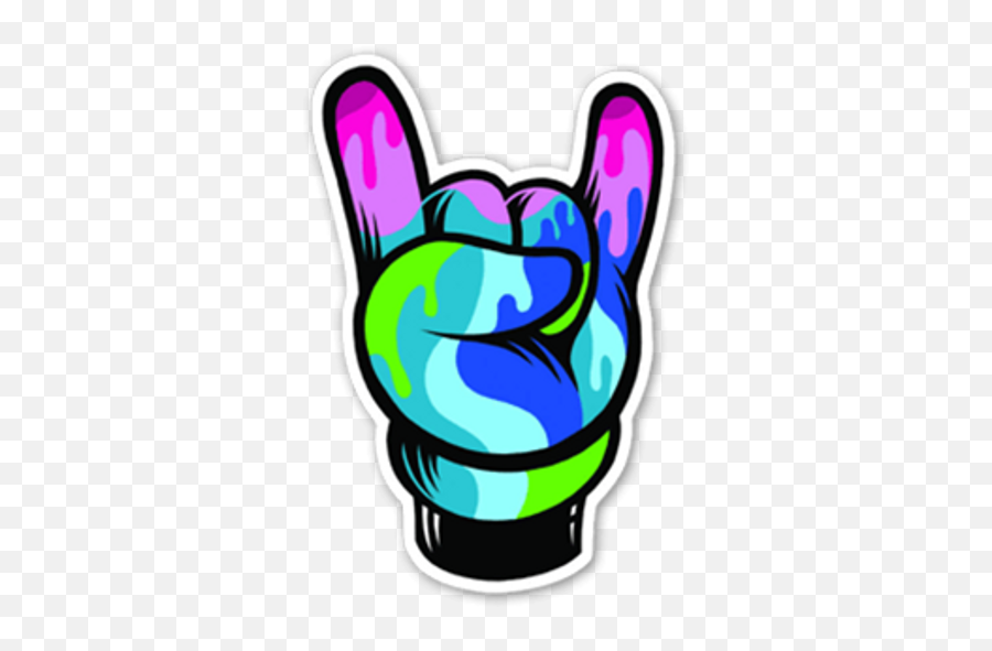 Mickey Rock Hand Colorful Sticker - Sticker Mania Pop Art Vector Stickers Emoji,Rock Hand Emoji