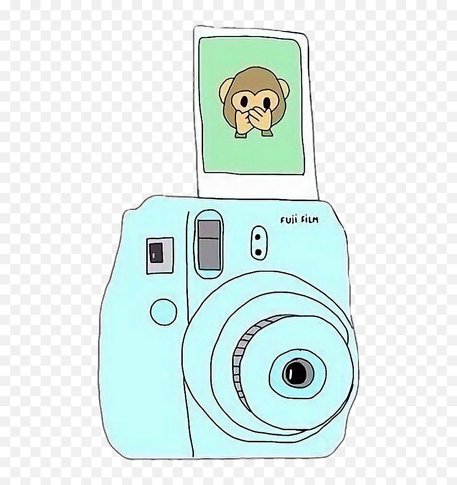 Camera Monkey Blue Nice Beautiful - Polaroid Animation Emoji,Camera Monkey Emoji