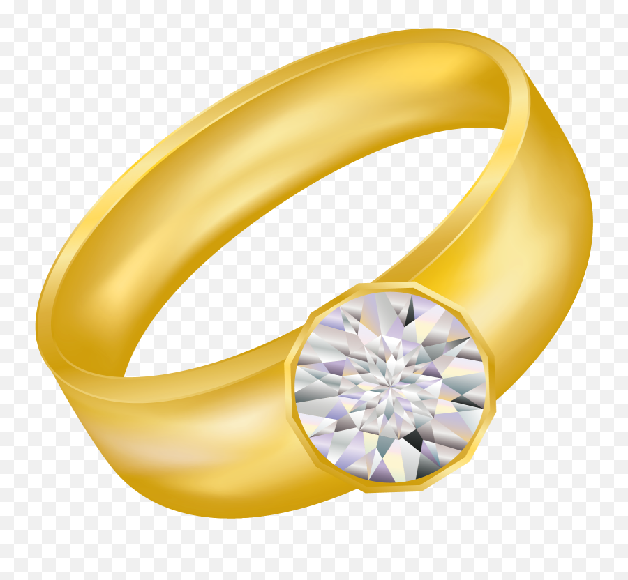Diamond Ring Clip Art Free Clipart - Gold Ring Clipart Png Emoji,Wedding Ring Emoji