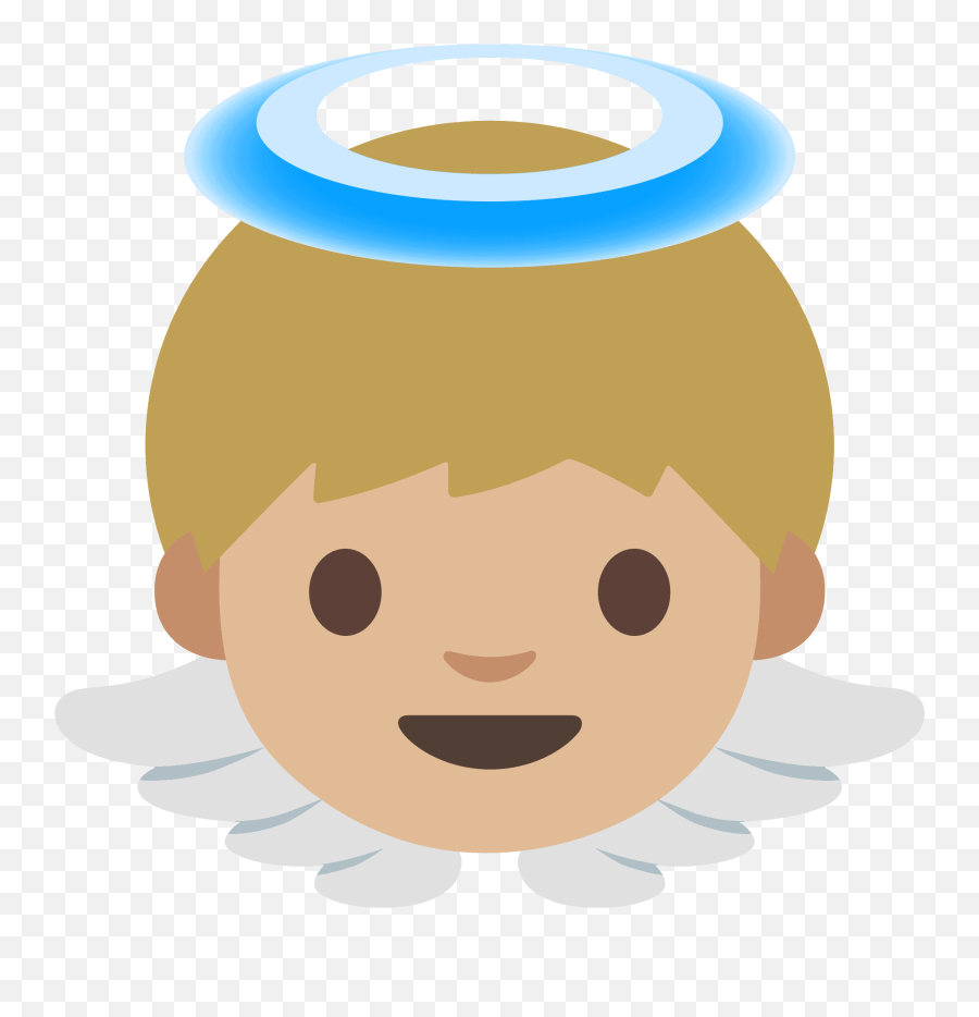 Baby Angel Emoji Clipart - Cara De Angel Animado,Angel Emoji
