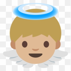 Baby Angel Emoji Clipart - Cara De Angel Animado,Angel Emoji