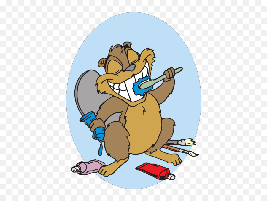 Beaver Brushing Teeth Clip Art At Clkercom - Vector Clip Cartoon Beaver Teeth Emoji,Download Toothpaste Emoticon