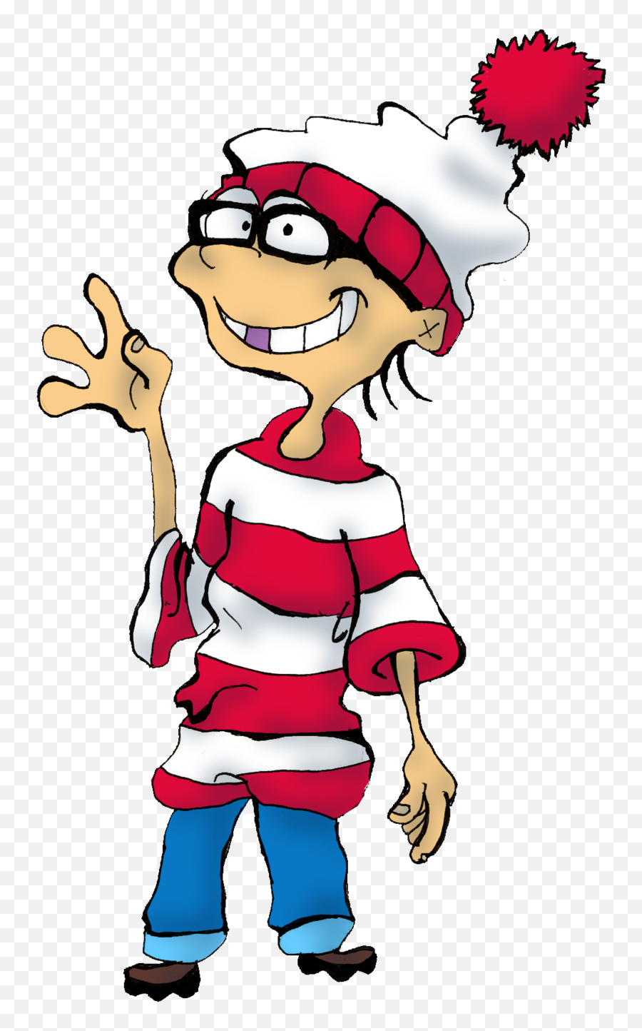 Thumb Human Behavior Cartoon Clip Art - Whereu0027s Waldo Png Waldo Cartoon Emoji,Where's Waldo Emoticon