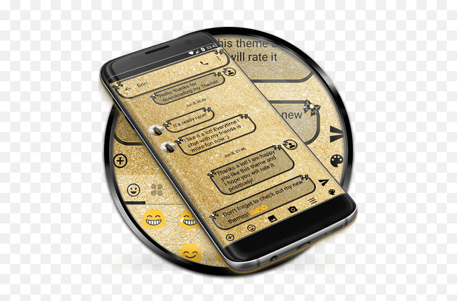 Get Sms Messages Glitter Gold Ribbon Theme Apk App For - Dot Emoji,Friend Emoji Themes