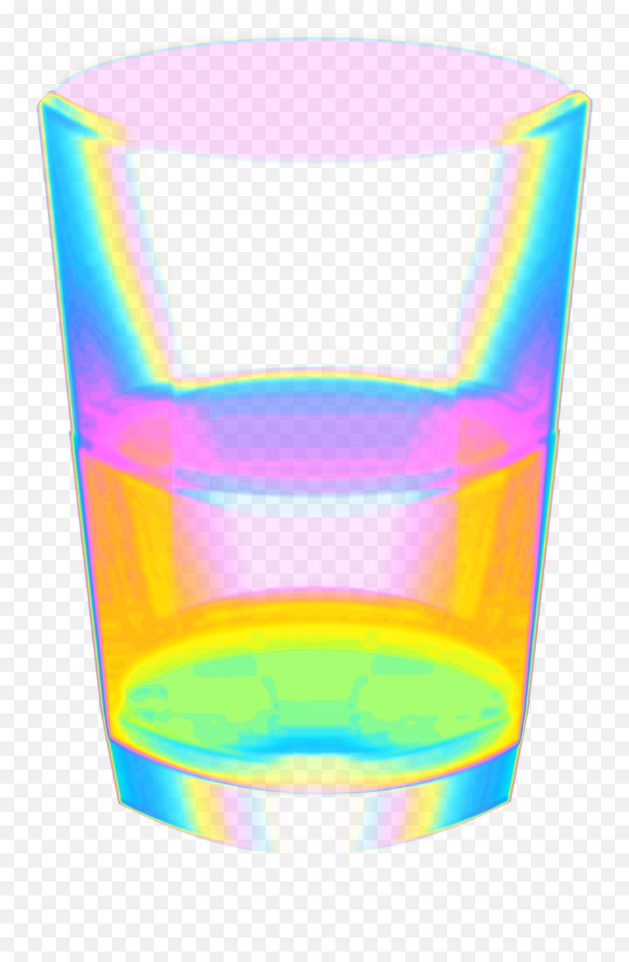 Glass Transparent Holographic Sticker - Cylinder Emoji,Shot Glass Emoji