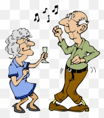 Dancing - Old Couple Cartoon Emoji,Dancing & Singing Emoticon