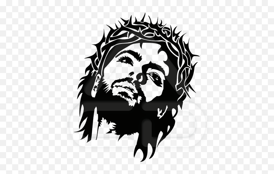 Holy Face Of Jesus Crown Of Thorns Drawing - Jesus Vector Vector Jesus Thorn Crown Emoji,Jesus Crucified Emoticon