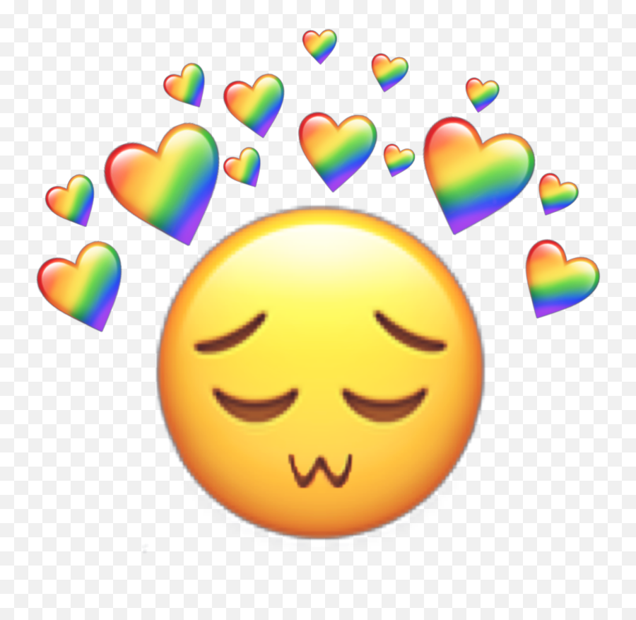 The Most Edited Lgtb Picsart - Emoji Heart Crown Rainbow,Bap Emoticon