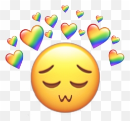 The Most Edited Lgtb Picsart - Emoji Heart Crown Rainbow,Bap Emoticon