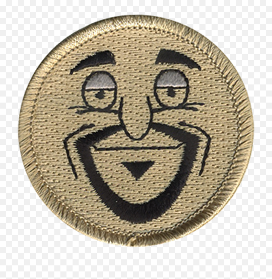Goatee Man Patrol Patch - Happy Emoji,Emoticon With Goatee