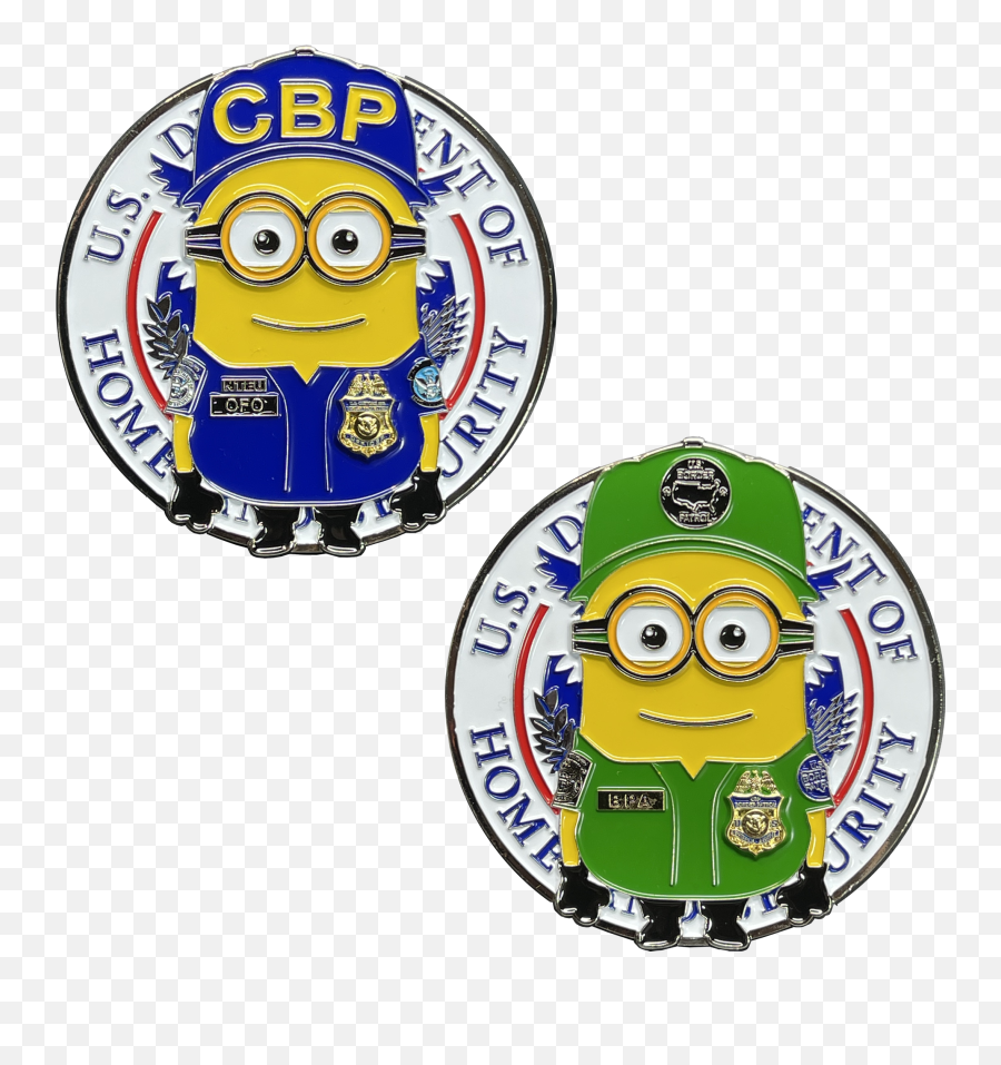 Bl5 - 013 Cbp Officer Minion And Border Patrol Agent Minions Challenge Coin Bpa Cbpo Honor First Emoji,Minion Emoticon