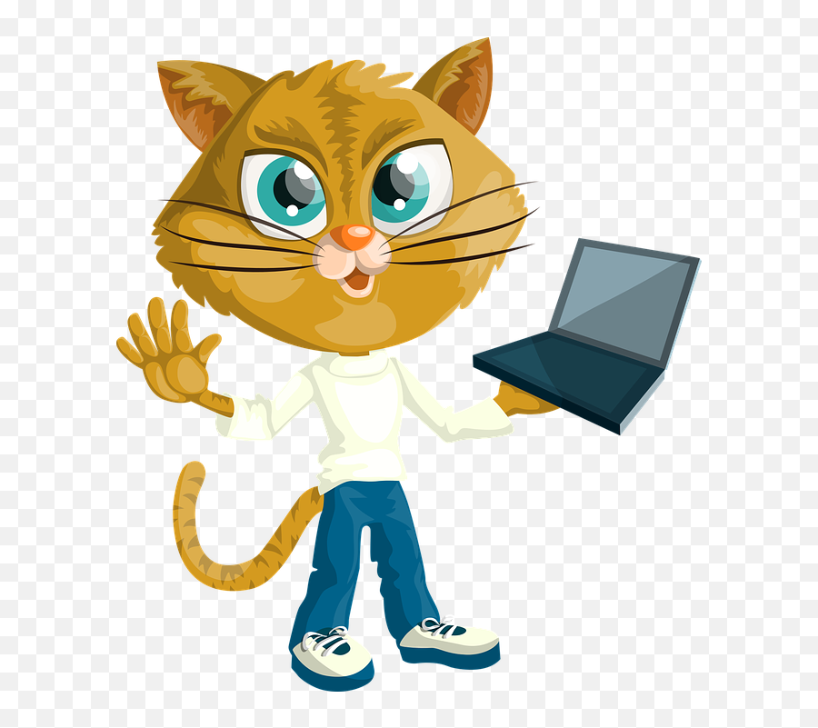 Free Photo Cat Laptop Boy Dressed Holding Kitty Computer - Cartoon Pictures Cat Boy Emoji,Cats Emotions
