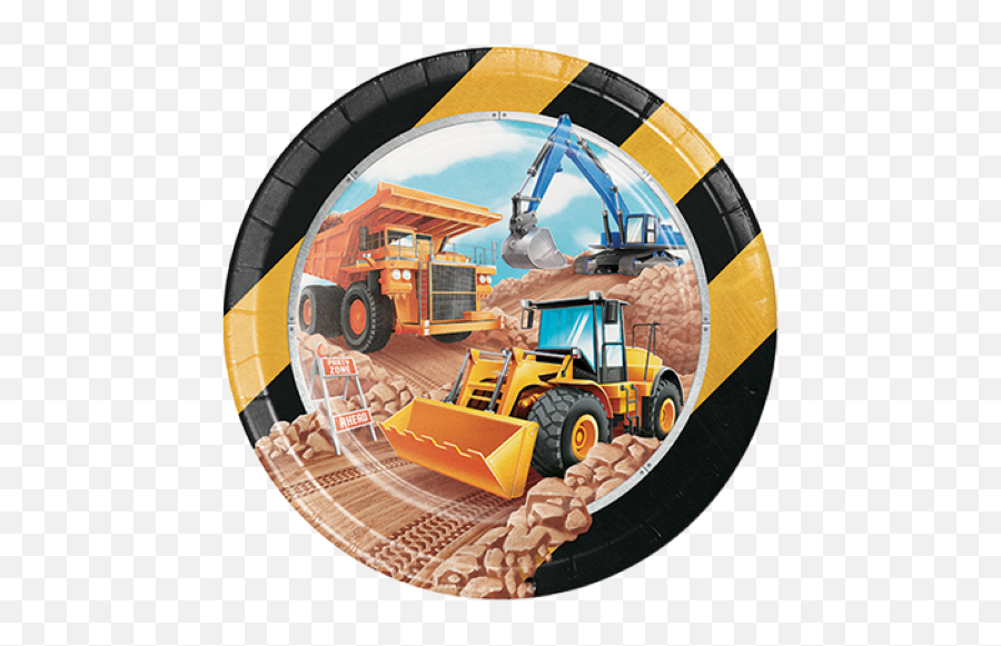 Big Dig Construction Large Plates X 8 Emoji,Emoji Party Supplies